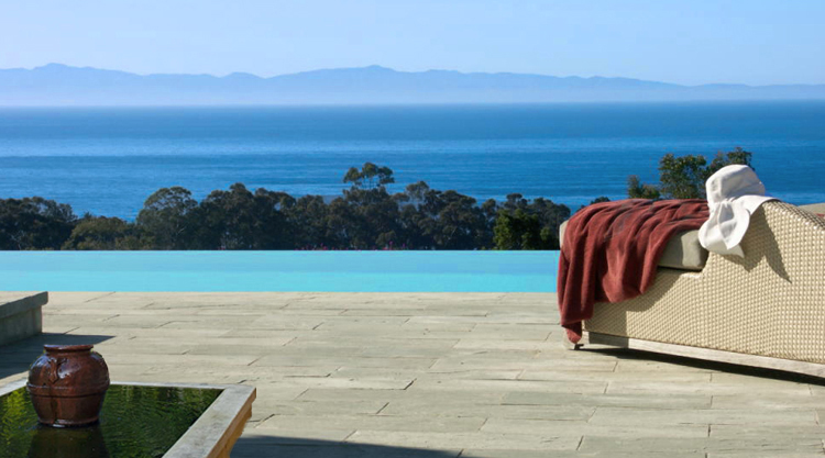 Santa Barbara Home pool with ocean view